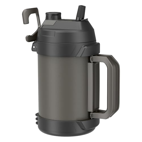 Zukro 1 Gallon Insulated 18/8 Stainless Steel Water Jug, Keep Cold 48 Hrs - color: Coal