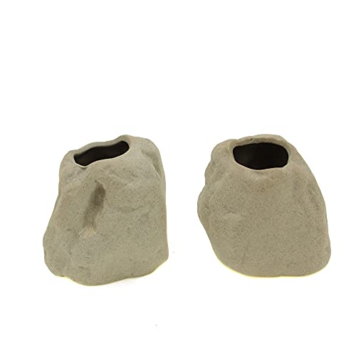 Aquatic Plant Pot,Ceramic Aquatic Decor Plant Cup Holder for Fish Tank Aquarium Aquascape Decoration (M 2pcs)