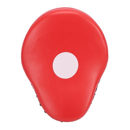 RiToEasysports Boxing Punching Mitt, PU Leather Curved Boxing Pad with Adjustable Strap, Training Hand Pad for Taekwondo Muay Thai, Adults Kids All Skill Levels - color: Red