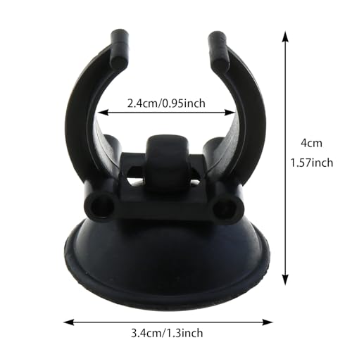 12 Aquarium Heater Suction Cups with 0.95 Inch Clip Black Standard Heater Rod Holder Fish Tank Clip (Not for Airline Tubing), Suction Base 1.3 Inch