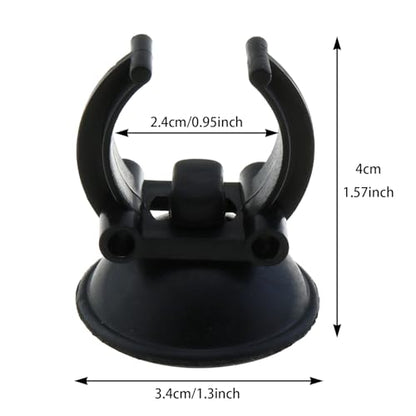 12 Aquarium Heater Suction Cups with 0.95 Inch Clip Black Standard Heater Rod Holder Fish Tank Clip (Not for Airline Tubing), Suction Base 1.3 Inch