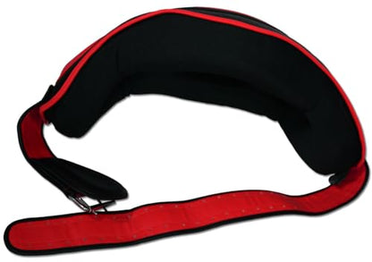 MMA Muay Thai Belly Pad - style: Buckle (Black/Red)