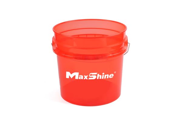 Maxshine 3.5 Gallon Universal Detailing Bucket (Red) – Car Wash Bucket for Scratch-Free Washing – Garage Storage & Auto Detailing Tool Holder – Holds Soap, Foam Cannon, Brushes, Microfiber Towels