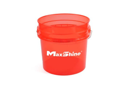 Maxshine 3.5 Gallon Universal Detailing Bucket (Red) – Car Wash Bucket for Scratch-Free Washing – Garage Storage & Auto Detailing Tool Holder – Holds Soap, Foam Cannon, Brushes, Microfiber Towels