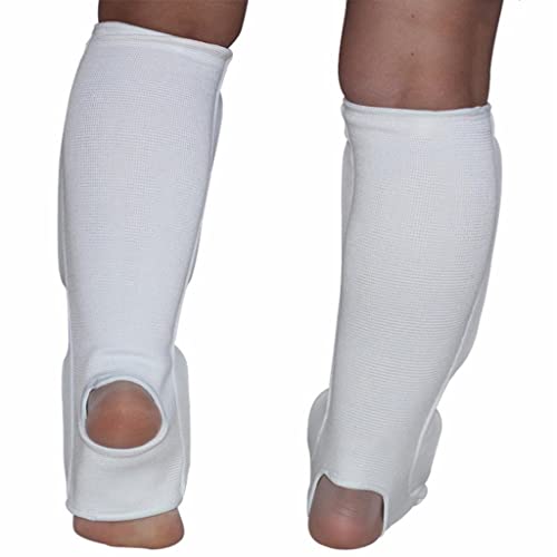 MMA Shin Guards for Kickboxing and Muay Thai Training, White, L