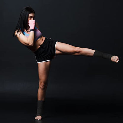 Geyoga 2 Pairs Muay Thai Ankle Support Compression, M - color: Black, size: M