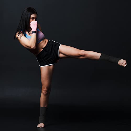 Geyoga 2 Pairs Muay Thai Ankle Support Compression, L - color: Black, size: L
