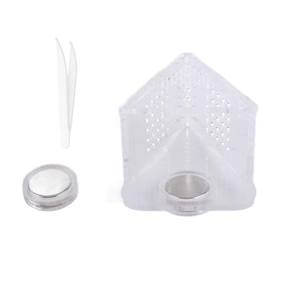 SUNGOOYUE Acrylic Magnetic Fish Feeding Device Transparent Shrimp Feeder with Tweezer Red V Shape Cone for Aquarium Live Frozen Food Feeding for Fish Tank Shrimp Keepers