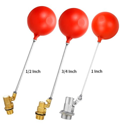 3/4 Inch float valve for water tank | water trough float valve| water float valve| Automatic Water Level Control for Water Tanks| Automatic stock tank | With 6 Inch Float Ball(2-Pack)