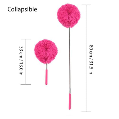 Duster Mop with Extension,Dust Mop Reusable Fan Cleaning Tool for Home, Car, Office, Blades, Windows, Glass Furniture，Rose Red