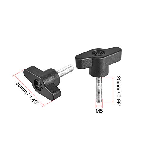 uxcell Clamping Handle Screw Knobs Handle M5 x 25mm Threaded T-Shape 10pcs - size: M5