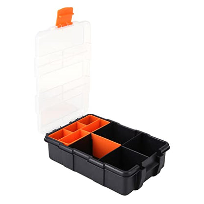 Tools Organizer Box, Two layer Plastic Heavy duty Components Storage Box Case Organizer Small Parts Tool Box