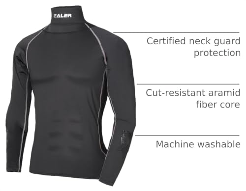 EALER Hockey Compression Shirt with Neck Guard, Neck Protect Long Sleeve Shirt - color: Shirt-boys, size: Medium