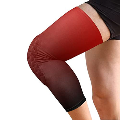 Dark Red Black Gradient Sports Knee Pads Youth Volleyball Basketball Knee Pads Long Leg Sleeves Braces Compression Wrestling Knee Pads for Boys Girls Football Dance Yoga - color: Dark Red Black Gradient