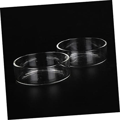 Kisangel 3pcs Round Glass Shrimp Feeding Dish Crystal Shrimp Food Basin for Aquarium Durable Feeder Bowl for Fish and Reptiles Tank Ornament and Supplies - size: Size 1