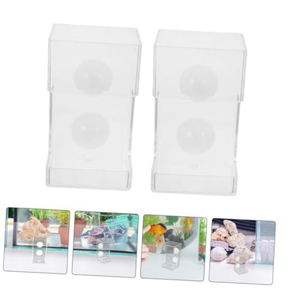Uonlytech 2pcs Aquarium Feeder Suction Cup Fish Tank Food Dispenser with Feeding Ring Sink Anti-Scattering Tool for Fish and Shrimp Feeding Supplies