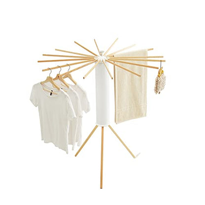 JOOM Clothes Drying Rack, Clothing Stand, Foldable Laundry Drying Rack - color: Wooden Tripod, size: Standard