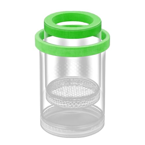 Fish Breeder Box - Clear Acrylic, Strong Suction Cups, V-Grate, Safe Fry Hatching Tank Guppy, Protects Fish, Betta Shrimp Isolation Space, Aquatic Separator Nursery | for Aquarium - color: Green