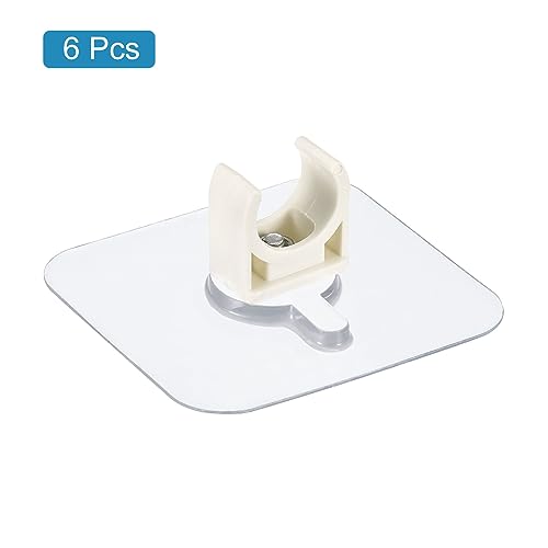 uxcell PVC Water Pipe Clamp Clips, 6pcs Fit for 16mm(5/8") OD Tubing Hose Hanger Support U-Shaped Pipe Clips with Adhesive for Water Pipe, Gas Tubing - size: 16mm