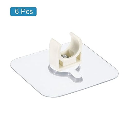 uxcell PVC Water Pipe Clamp Clips, 6pcs Fit for 16mm(5/8") OD Tubing Hose Hanger Support U-Shaped Pipe Clips with Adhesive for Water Pipe, Gas Tubing - size: 16mm