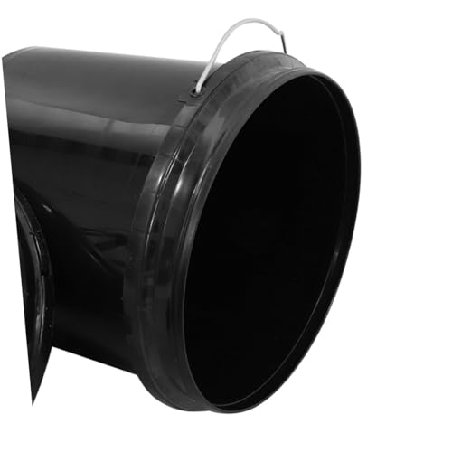 Sealed Plastic Bucket Lid Leakproof Storage Pail for Kitchen Office Laundry Milk Oil Flour Heavy Duty Design - color: Black