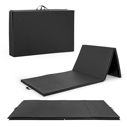 CAP Barbell All Purpose Folding Anti Tear Exercise Training Aerobic Fitness Gym & Gymnastics Balance Mat | 10' x 4' Multiple Colors and Thickness Options - color: Black, size: 3"