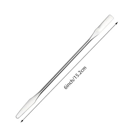 8 PCS Stainless Steel Lab Laboratory Mini Double-Ended Spatula,Micro Spatula, Semi-Micro Shovel Tapered Arrow End Flat Ends,Mini Metal Spatula,6" Length