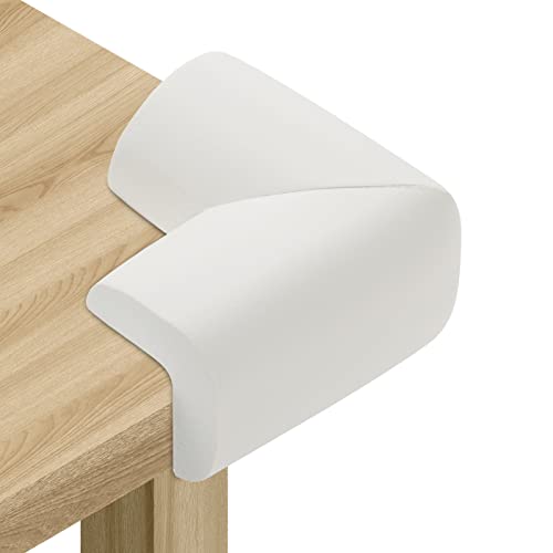 8 Pack Soft Corner Protector Baby Proofing Edge and Corner Guards, Safety Pre-Taped Rubber Foam,Child Safety Furniture Bumper, Corner Protectors for furniturey, Soft Sponge Table Corners, White - color: 8 Beige Sponge Corners