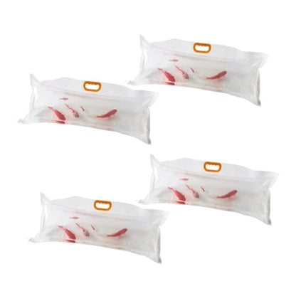 4pcs Oxygen Filling Live Fish Bags Catering Plastic Grocery Tote for Moving Storage