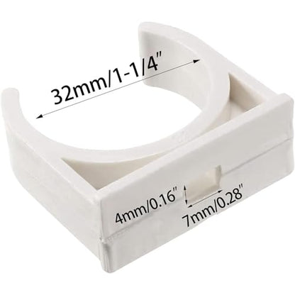 40 Pcs U-Shaped PVC Water Pipe Clamps, U-Shaped Buckles Fit for 1-1/4" (32mm) Pipes, TV Trays Tubing Hanger Support Pex Tubing (White 32mm) - size: 32mm,40Pcs(White)
