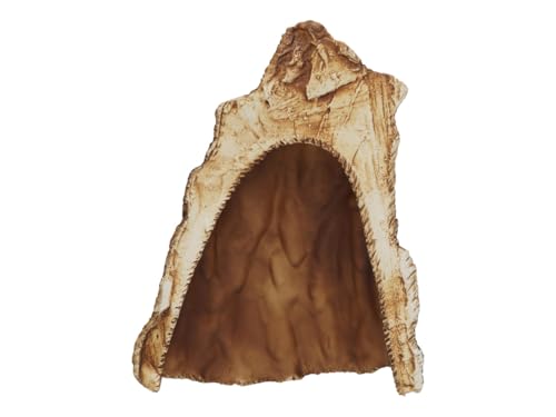 Aquarium Cave - Ceramic Betta Fish Tank Decor - Natural Aquarium Decor - Large Reptile Hide - Fish cave Hideout - Snake Hide - Cave for Cichlids and plecos (Cave)