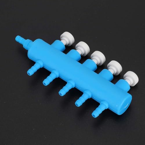 Fishtank Air Splitter, 2pcs Aquarium Air Flowing Control Lever Valve Pipe Distributor Aquarium Oxygen Pump Adapter Accessory Air Flow Splitter Pump Lever Control Valve for Aquarium Fish Tank(5 Way)