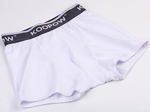 KOOPOW Youth Boys Compression Shorts with Soft Protective Athletic Cup - color: 0206-black/White(2-pack), size: X-Large