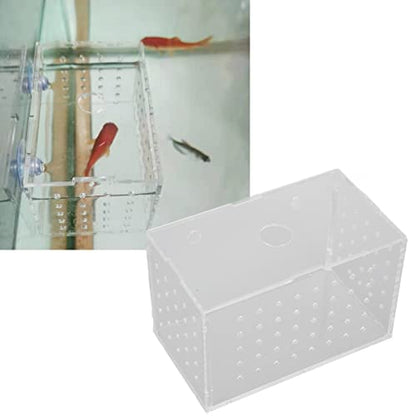 Fish Breeder Box, Aquarium Fish Breeding Box, High Transparency Acrylic Hatchery Incubator Tank with Suction Cups for Baby Fish Shrimp Clownfish Isolation and Rearing (14 * 8 * 9CM) - size: 14*8*9CM