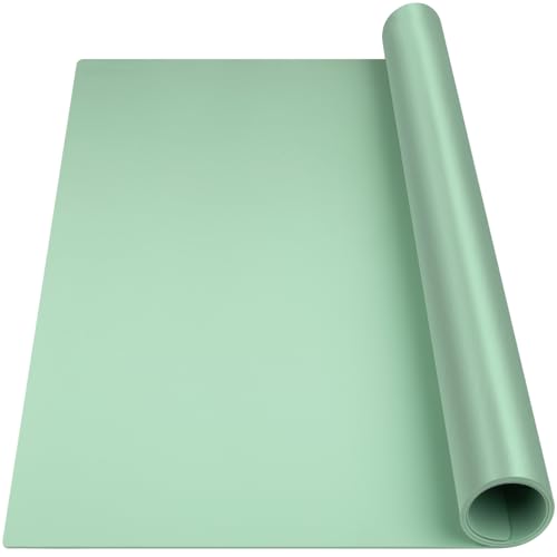 Silicone Mat Heat Resistant Mats for Countertop, Large Silicone Mats for Crafts Kitchen Counter Workbench Table protector, Size 36x24 inches Thick 2mm,Rolled Package,Light Green - color: Light Green, size: 36"L x 24"W