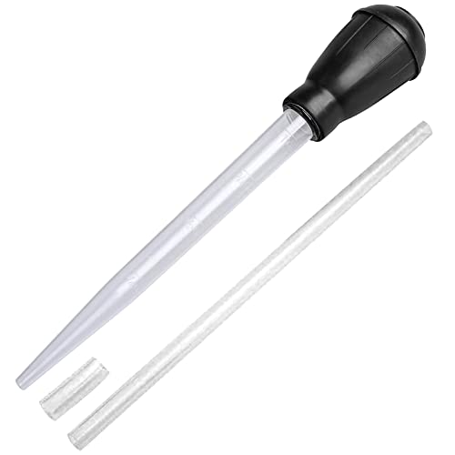 Aquarium Multifunction Dropper Pipette Manual Cleaner Water Changer Cleaning Tool Siphon Dropper Remover 30ml Coral Feeder Waste Cleaner for Fish Tank Aquarium Clean Tool, Black - color: Black