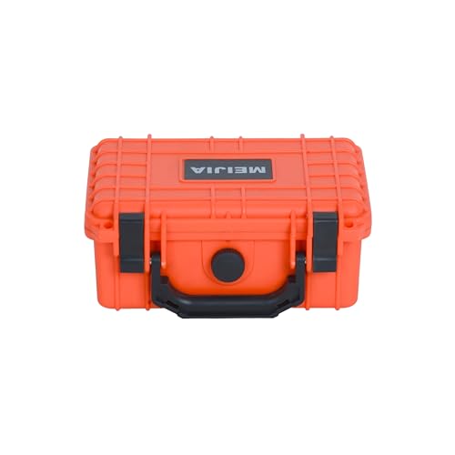 MEIJIA Portable All Weather IP67 Waterproof Protective Case, Hard Case,Camera Case With Customizable Foam,Fit Use of Drones, Cameras,Equipments, 8.12”x6.56”x 3.56” (Orange)