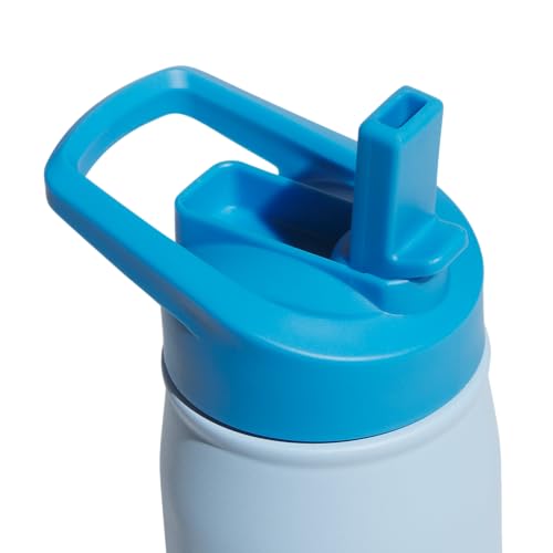 adidas Straw Lid Metal Water Bottle 600 mL - color: Clear Sky Blue/Pulse Blue/White