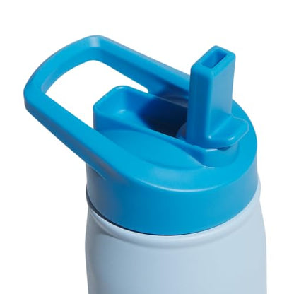 adidas Straw Lid Metal Water Bottle 600 mL - color: Clear Sky Blue/Pulse Blue/White