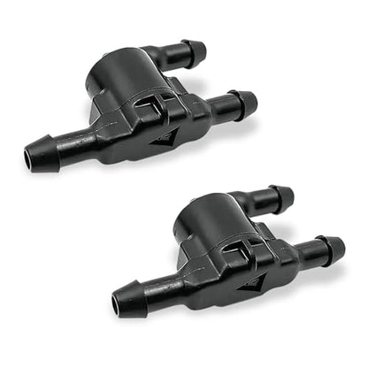 2 PCS Car Windshield Wiper Washer Check Valve, 3 Port Cleaning Nozzle Replacement 8532128020, Wiper Spray Pipe Cleaning Connector Accessory, Compatible with Toyota Lexus (Black)