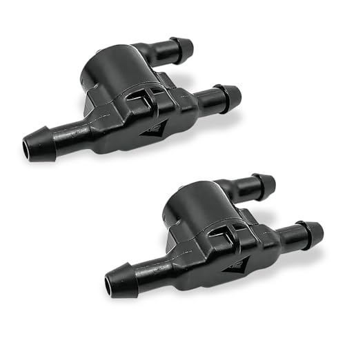 2 PCS Car Windshield Wiper Washer Check Valve, 3 Port Cleaning Nozzle Replacement 8532128020, Wiper Spray Pipe Cleaning Connector Accessory, Compatible with Toyota Lexus (Black)
