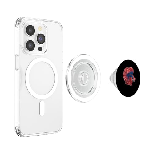 Colorful Betta Fish Portrait Vibrant Aquarium Art PopSockets PopGrip for MagSafe - style: Magnetic PopGrip