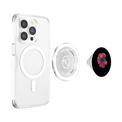 Colorful Betta Fish Portrait Vibrant Aquarium Art PopSockets PopGrip for MagSafe - style: Magnetic PopGrip