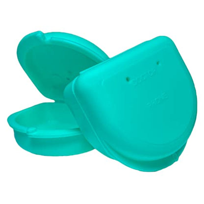 Dental Retainer Cases with Vent Holes, Aqua, 2 Ct - color: Aqua
