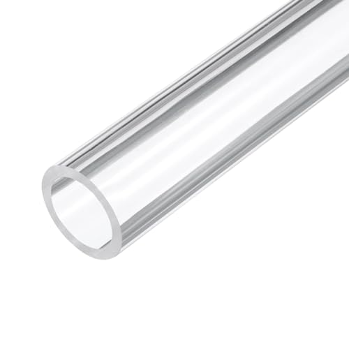 18" Clear Plastic Rigid Pipe 30mm ID x 40mm OD (1 3/16" ID x 1.6" OD) Acrylic Round Tubing, [for Plumbing, Hydraulics, Aquarium] - size: 1 3/16" x 1.6"