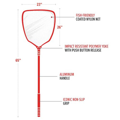 Bubba Telescoping Net with Non-Slip Grip, Collapsible, Adjustable, Durable Aluminum, Lightweight, for Fishing, Boating, and Outdoors - size: Large