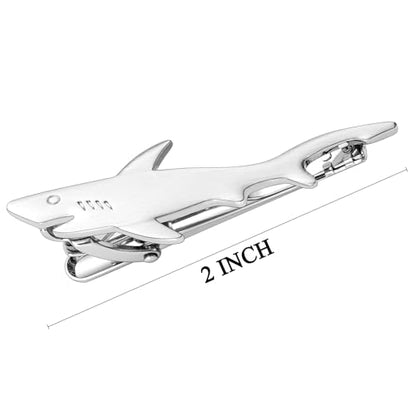 HAWSON 2/2.2 Inch Various Tie Clips for Men Unique, Personalized Novelty Tie Bars Pins Tacks, Funny Theme Wedding Holiday Gifts for Husband Groomsmens - style: Shark