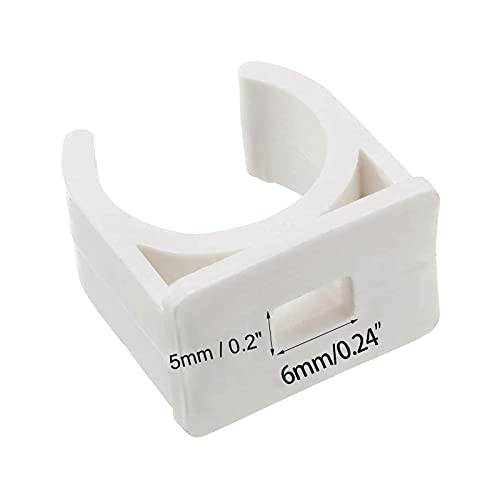 100 Pcs U-Shaped PVC Water 20mm Pipe Clamps Clips, U-Shaped Buckles Fit for 3/4" (20mm) Water Pipes and TV Trays Tubing Hose Hanger Support Pex Tubing （White 20mm）