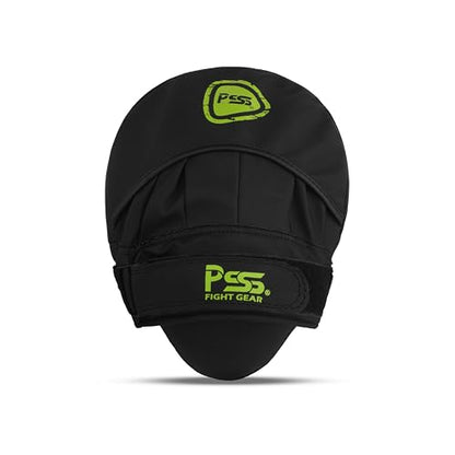PSS Boxing Focus Pads - Hook & Jab Punch Mitts for MMA, Kickboxing, Karate, Muay Thai, and Taekwondo Training - Hand Target Strike Shield Punching Gloves Pad - color: Black/Grey