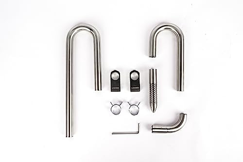 304 Stainless Steel Lily Pipes with Clamps for Rimless Glass Aquarium, Inflow and Outflow Set (Pipe Diameter 16mm) - size: ID/OD=14/16mm